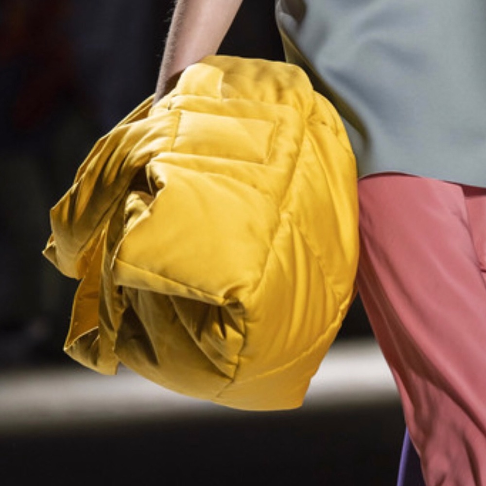 Dries Van Noten Sateen Yellow Quilted Bag